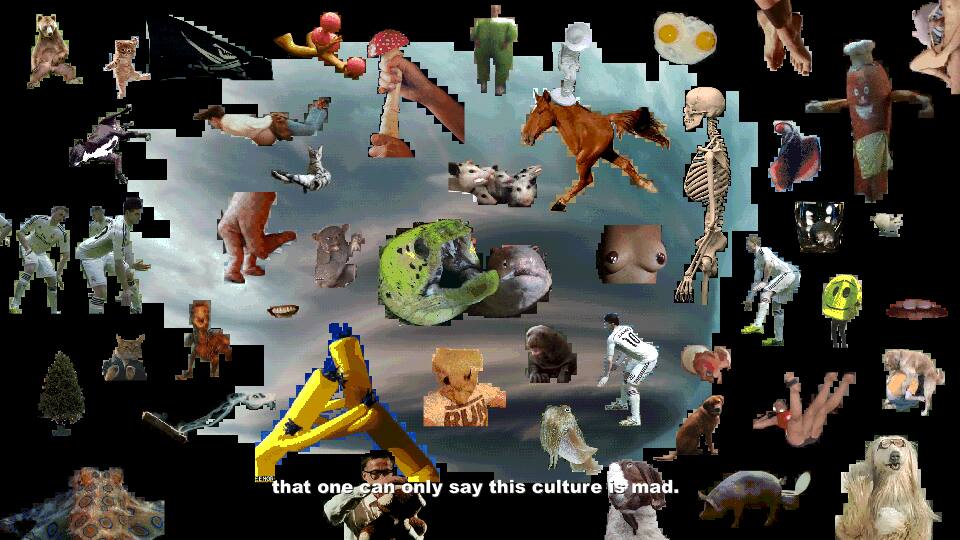 Excerpt from Ways of Something, episode 3 — a dense collage of animated web imagery.